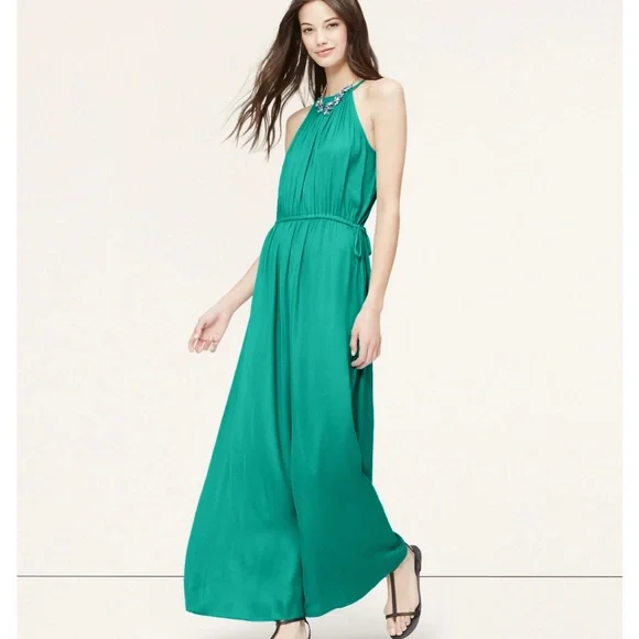 green emerald velvet dress Ann Taylor Loft Dress Brown & White Size 12P SKU 000197-5 – Designers On A  Dime main image 0